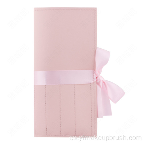 Conjunto de pincel de maquillaje rosa de muestra gratis con bolsa